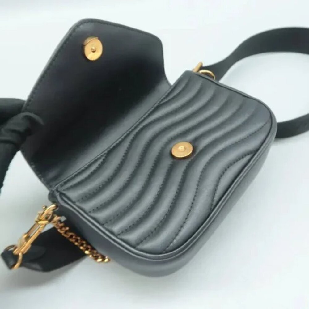 100% Authentic Louis Vuitton New Wave Black W/P Leather Satchel - Picture 9 of 12